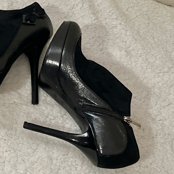Dior (Authentic) Black Suede & Leather Ankle Bootie Heel Sz 36.5 - Picture 7 of 16